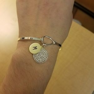 Letter M Bangle Charm Bracelet
